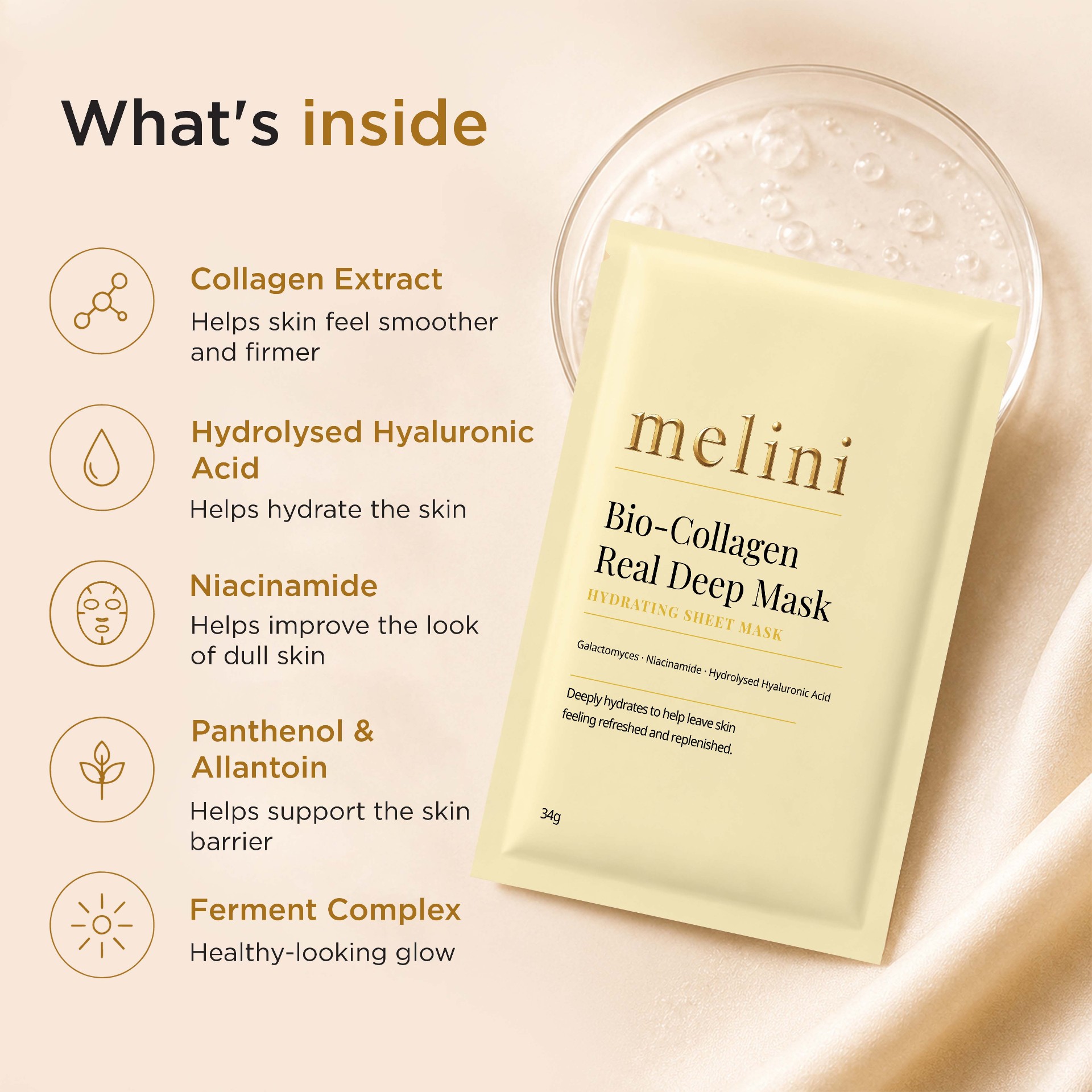 What's inside the Melini Bio-Collagen mask